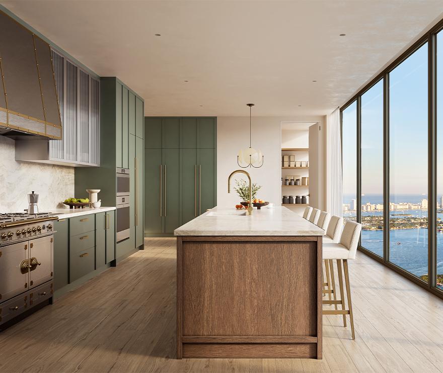 Villa Miami residence interior with bay view